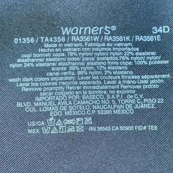 𝅺warners Black Padded Bra 34D - Picture 4 of 6